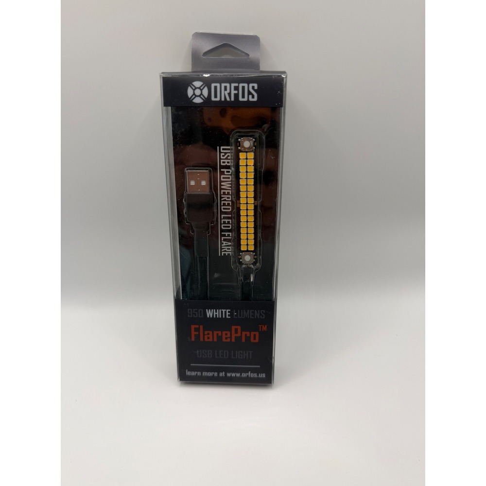 ORFOS FlarePro 950 Lumen White LED Safety Light USB Bike Running NIP USA